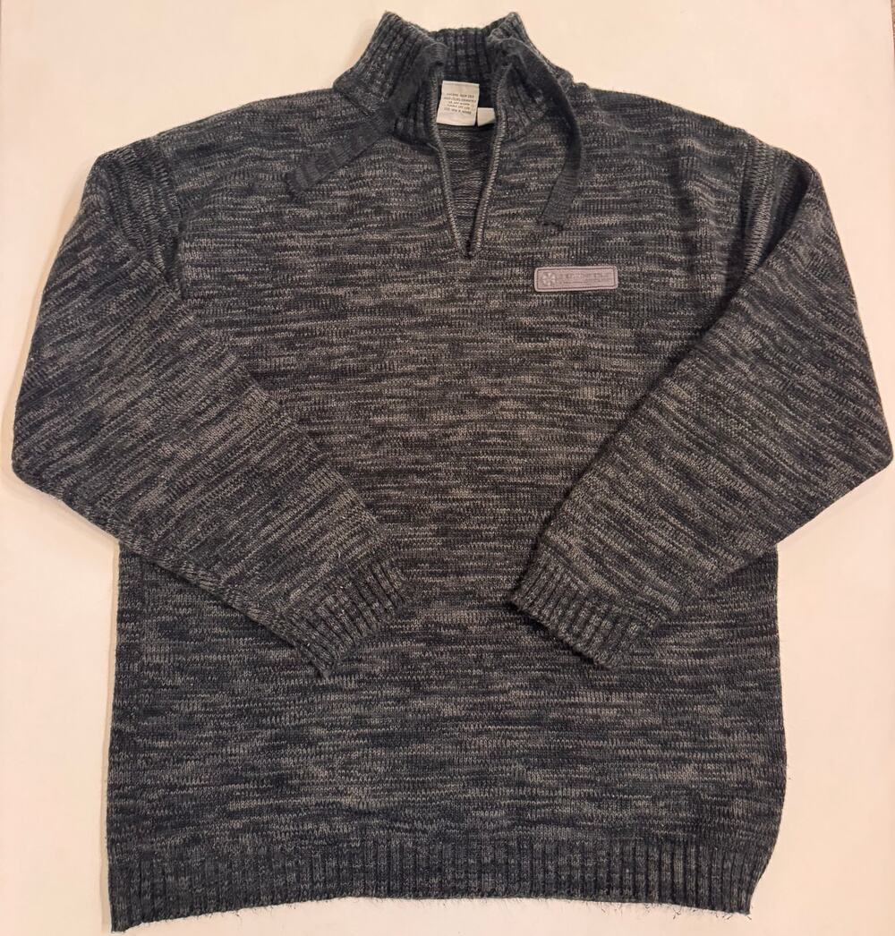 Y2K 00s Southpole Men's Tie Neck Sweater Heather Black Size XL 100% Acrylic